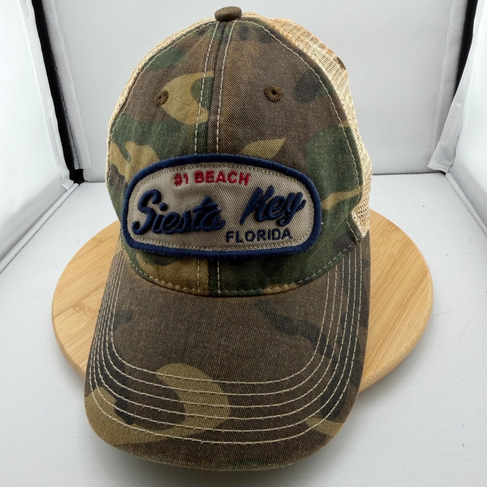 Legacy Siesta Key Florida 81 Beach Camo Trucker Hat Mesh Snapback Cap